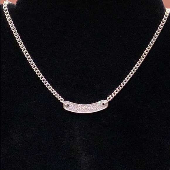 Silver Tone Juicy Couture Rhinestone Choker. Box chain 14”-18” Pre Loved - Picture 2 of 7